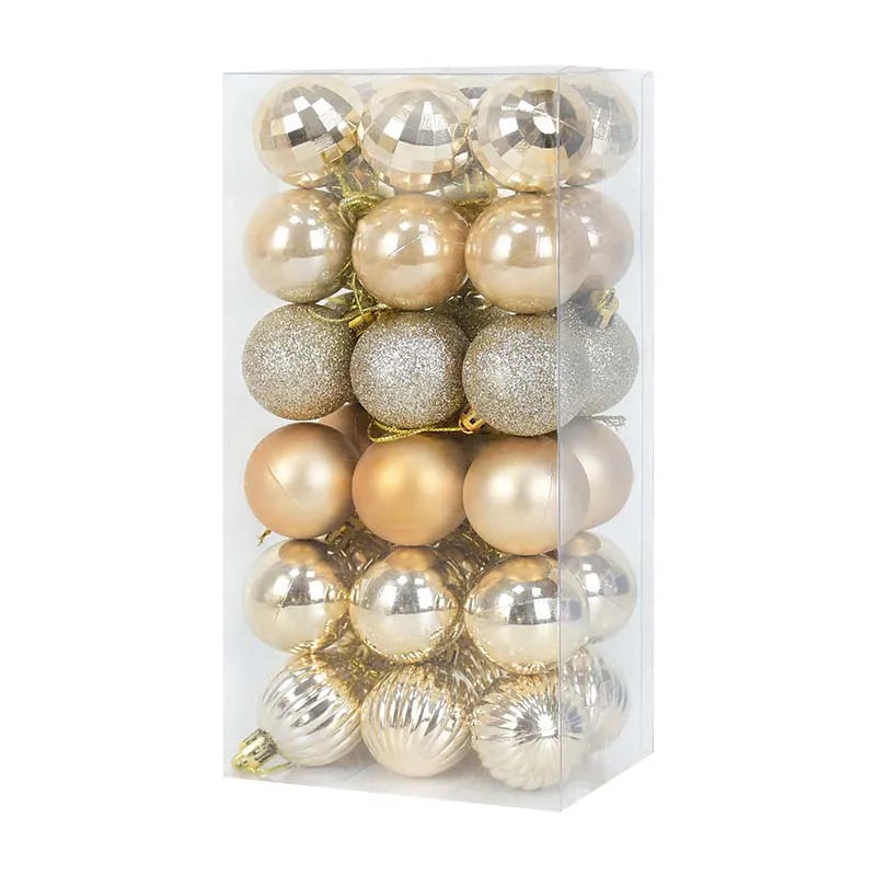 1box Christmas Balls Christmas Tree Ornaments Ball Xmas Hanging Tree Pendants Home Party Decor 2023 New Year Gift Noel Navidad