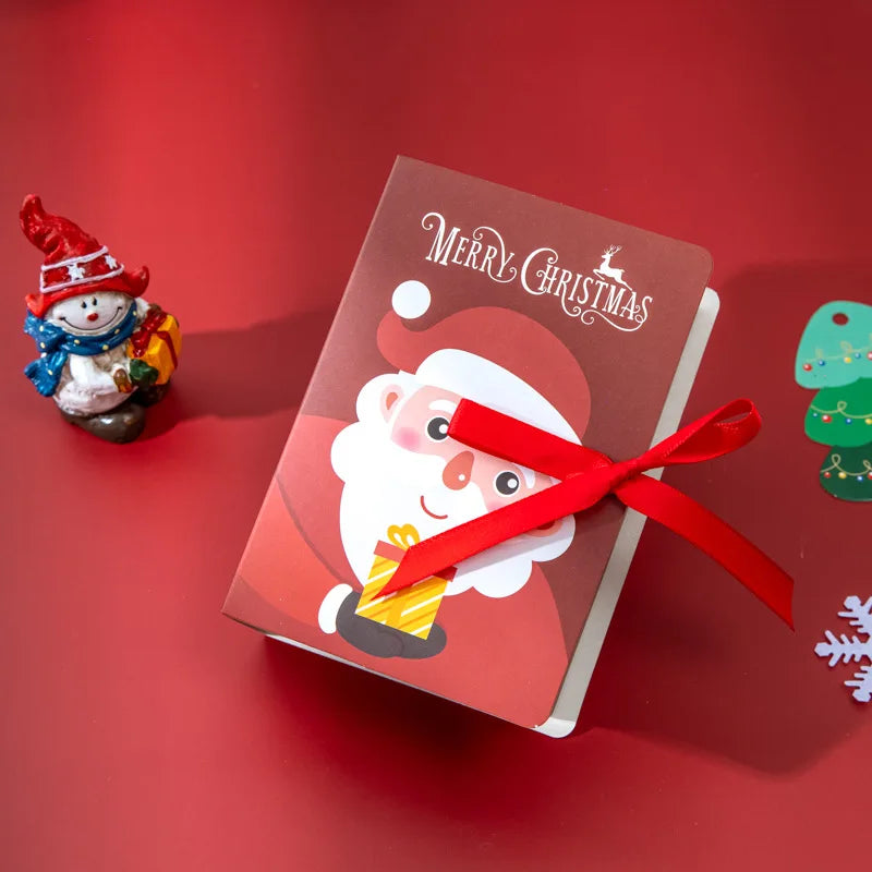 4Pcs Book Shape Merry Christmas Candy Boxes Bags Christmas Santa Claus Gift Box Navidad Natal Noel Party Decoration 2023