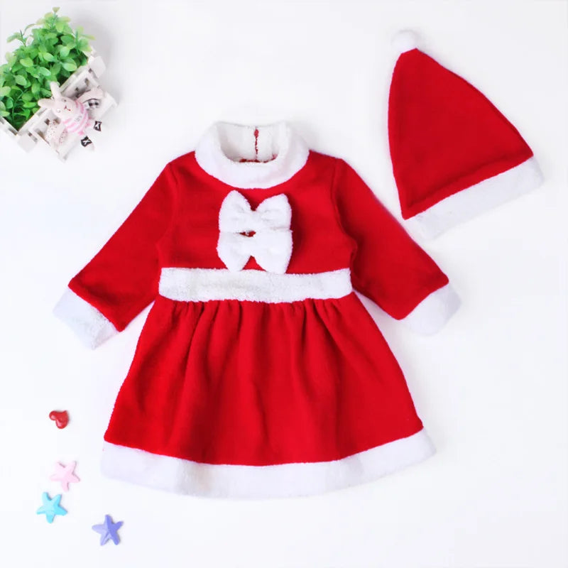 Christmas Baby Clothes Kids Santa Claus Cosplay Costume Boys Long Sleeve Clothes Toddler Girls Dress Cute Infant Winter Outwear