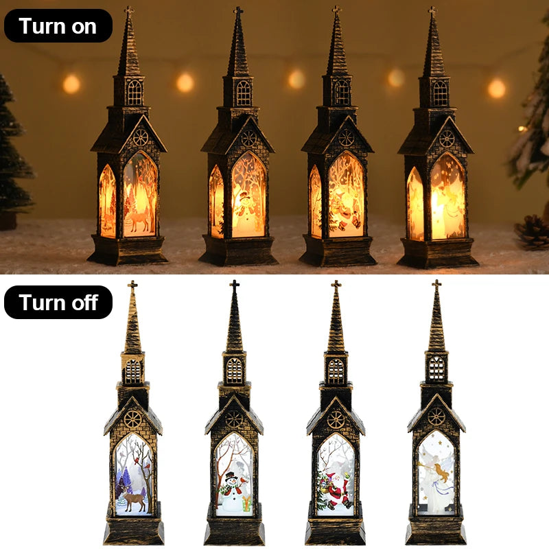 2024 Christmas LED Night Light Santa Claus Snowman Lantern Lamp Table Ornament Christmas Decoration for Home Xmas Navidad Gifts