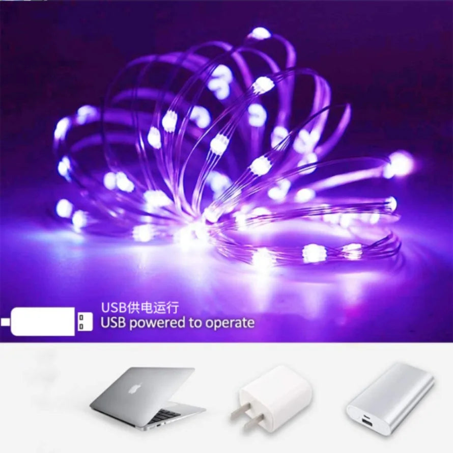 1m/10m/20m LED USB String Lights Copper Silver Wire Garland Light Waterproof Fairy Lights For Christmas Wedding Party Decoration