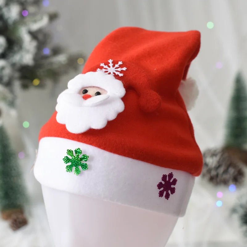 2023 Christmas Hats New Year Santa Claus  Snowman ElK Cap For Kindergarten Home Party Children Adult Xmas Gift Decoration