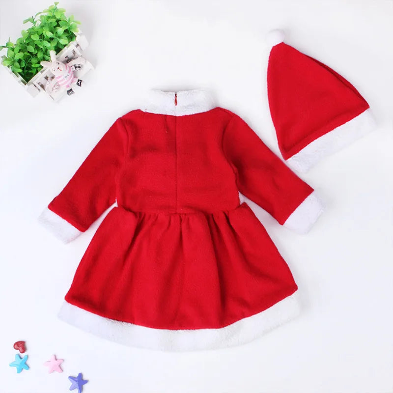 Christmas Baby Clothes Kids Santa Claus Cosplay Costume Boys Long Sleeve Clothes Toddler Girls Dress Cute Infant Winter Outwear