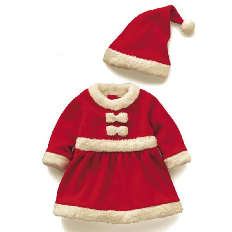 Christmas Baby Clothes Kids Santa Claus Cosplay Costume Boys Long Sleeve Clothes Toddler Girls Dress Cute Infant Winter Outwear