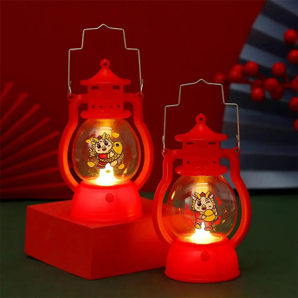 1/2/3PCS New Year Gift Hand-colored Lantern Lantern Festival Year Of The Dragon Lighting Cartoon Portable Lamp