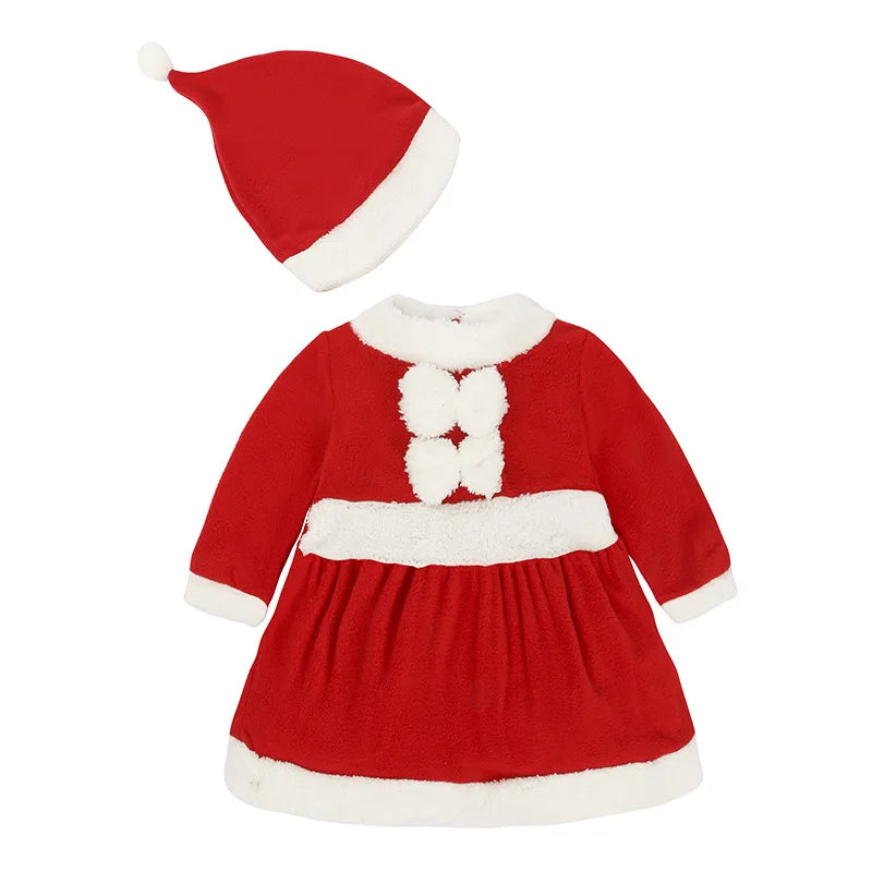 Christmas Baby Clothes Kids Santa Claus Cosplay Costume Boys Long Sleeve Clothes Toddler Girls Dress Cute Infant Winter Outwear