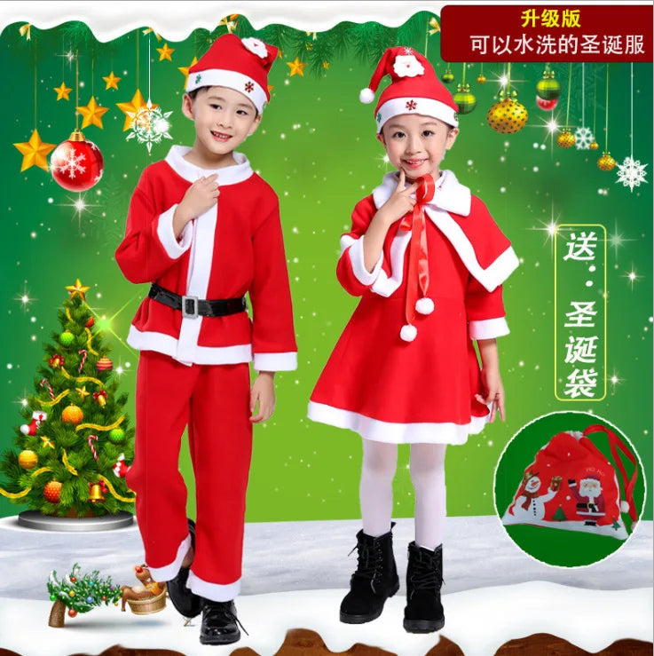 Christmas Baby Clothes Kids Santa Claus Cosplay Costume Boys Long Sleeve Clothes Toddler Girls Dress Cute Infant Winter Outwear