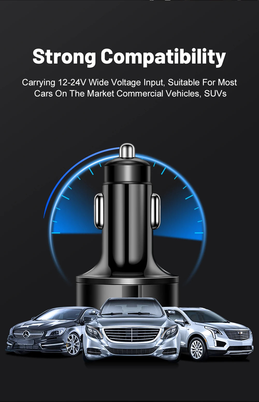 100W 6 Ports Car Charger Fast Charging PD QC3.0 USB C Car Phone Charger Type C Adapter in Car For iPhone Samsung Huawei Xiaomi