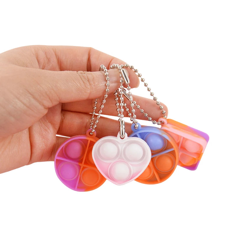 10/20pcs Mini Pop Keychain Toddler Sensory Fidget Toys Bulk Classroom Prizes Kids Birthday Party Favors Wedding Gift for Guests