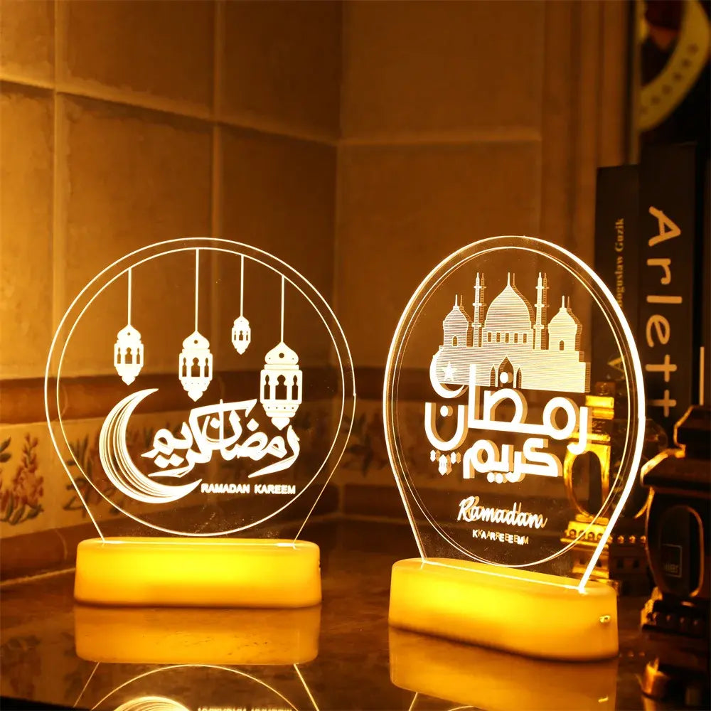 Eid Mubarak Star Moon LED Night Light